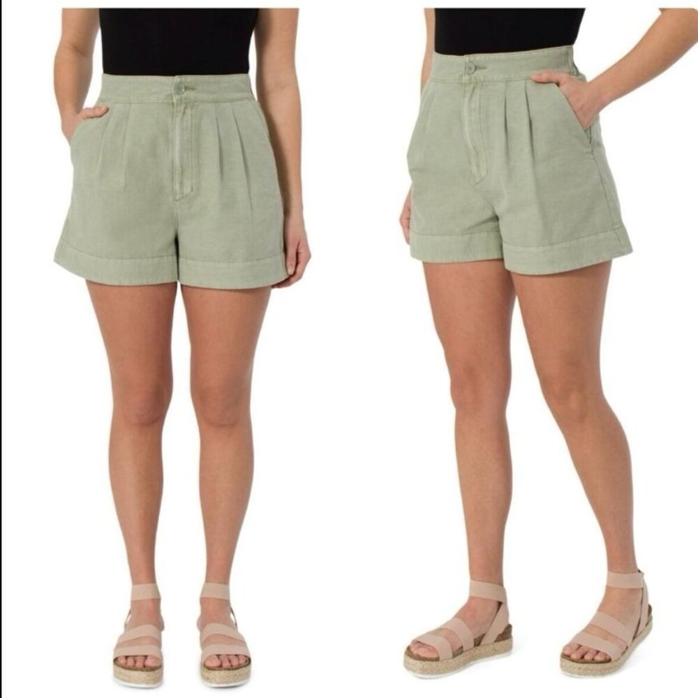 Joie Womens Sage Pleated High-Waist Cotton-Linen Blend Shorts XS summer beach